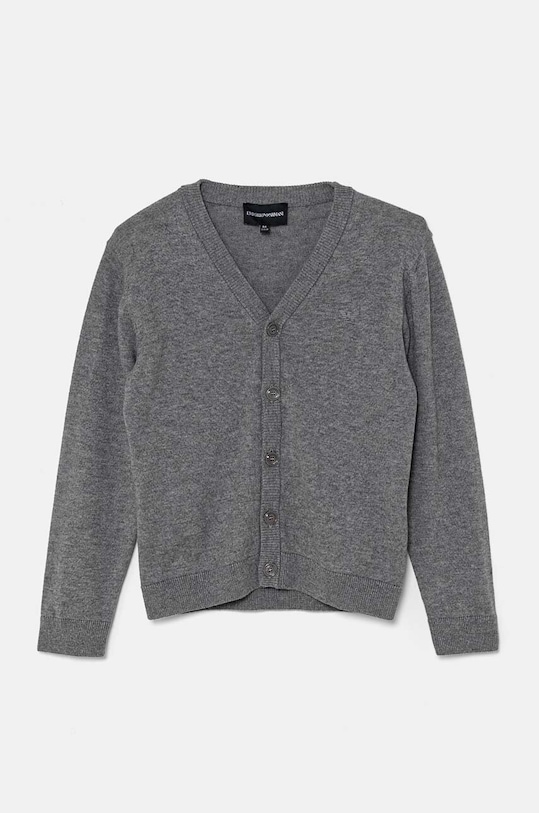 Детский кардиган с примесью шерсти Emporio Armani с добавлением шерсти серый 8N4E78.4M16Z