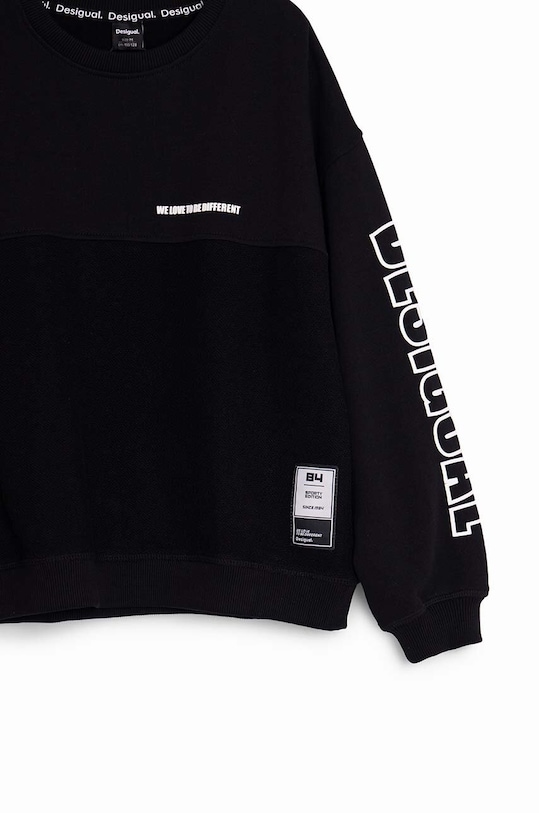 Desigual hanorac de bumbac pentru copii negru 24WBSK03