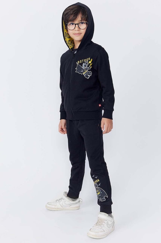 Lego hanorac de bumbac pentru copii LWSCOUT 605 print negru 12011330