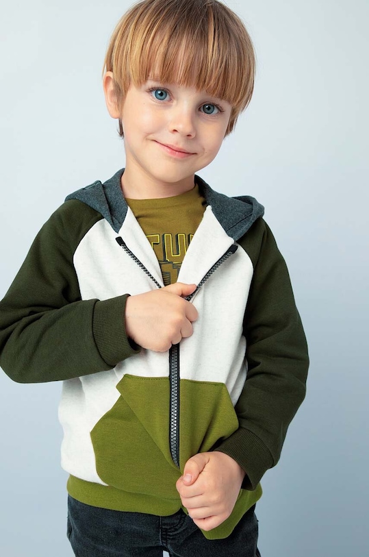 Dječja dukserica Mayoral s kapuljačom zelena 4476.5F.Mini.9BYH