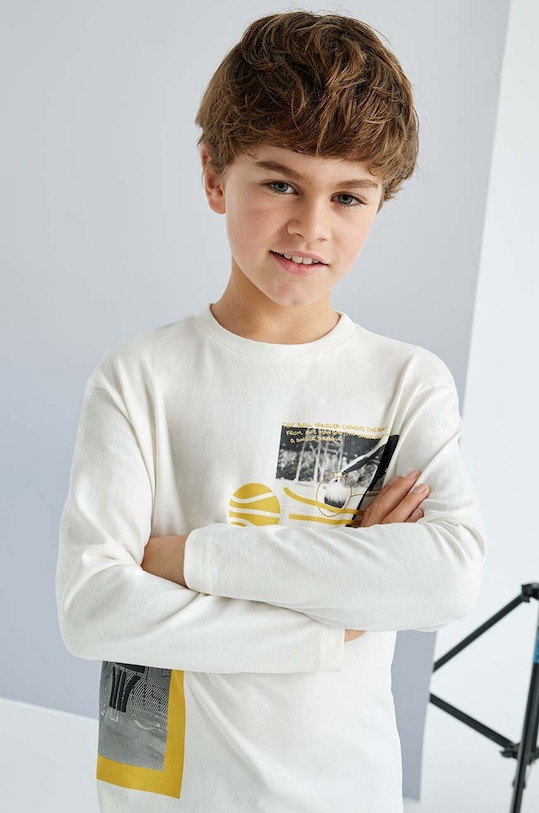 Dětská bavlněná mikina Mayoral bez kapuce zelená 7091.7E.Junior.9BYH