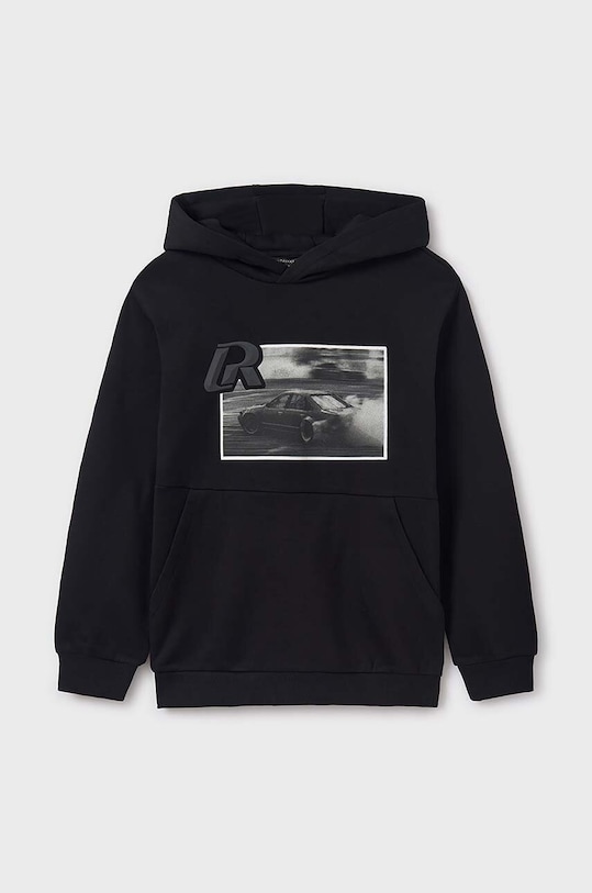 Dětská mikina Mayoral s kapucí černá 7452.7D.Junior.9BYH