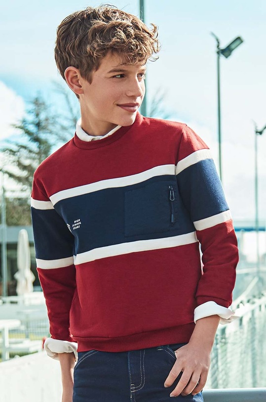 Detská mikina Mayoral potlač burgundské 7453.7E.Junior.9BYH