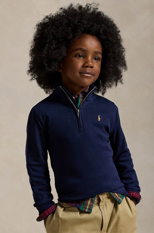 Polo Ralph Lauren hanorac de bumbac pentru copii uni bleumarin 322952436001