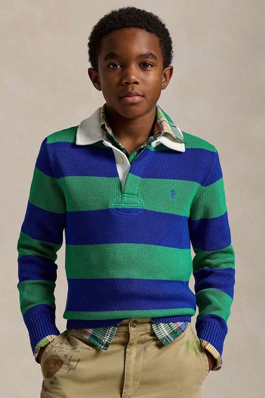 Polo Ralph Lauren maglione per bambini con misto lana medio spessore verde 323951145001