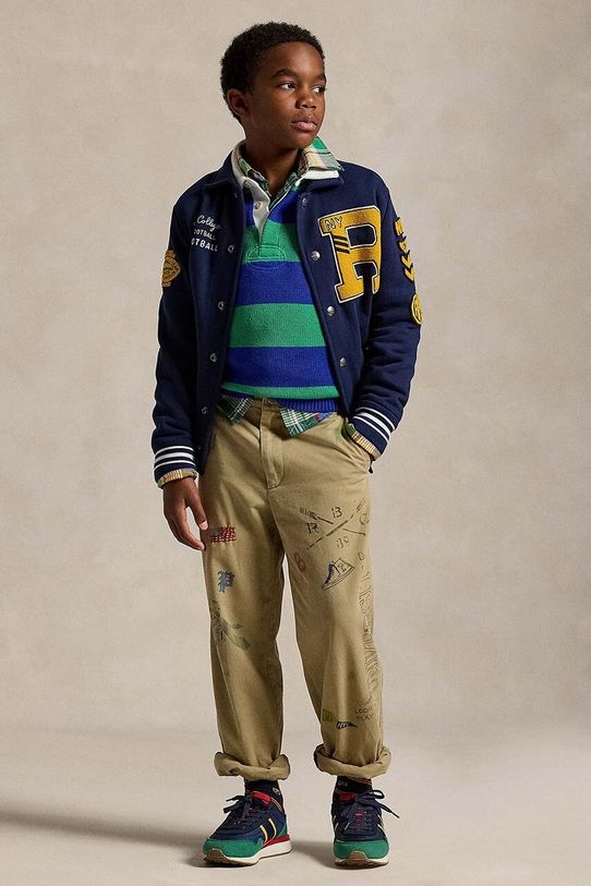 Polo Ralph Lauren maglione per bambini con misto lana verde 323951145001