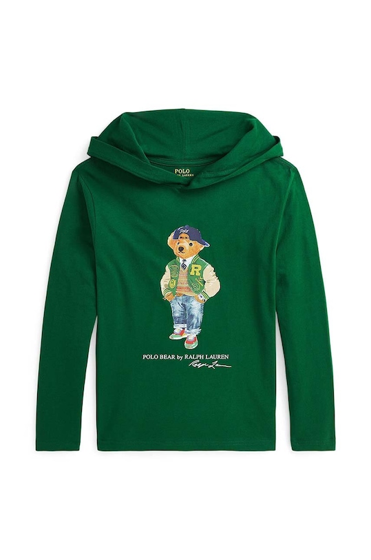 Detská bavlnená mikina Polo Ralph Lauren bavlna zelená 323952591001