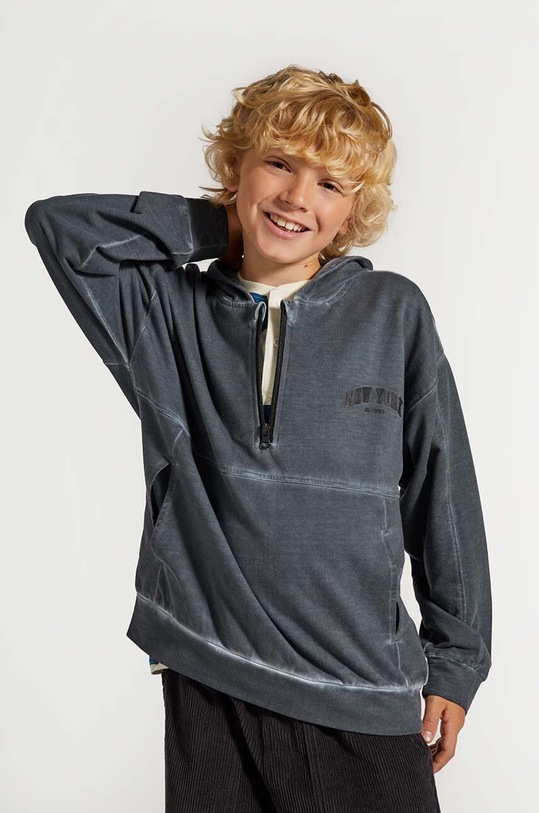 Dětská bavlněná mikina Coccodrillo s kapucí šedá ZC4132301ABJ