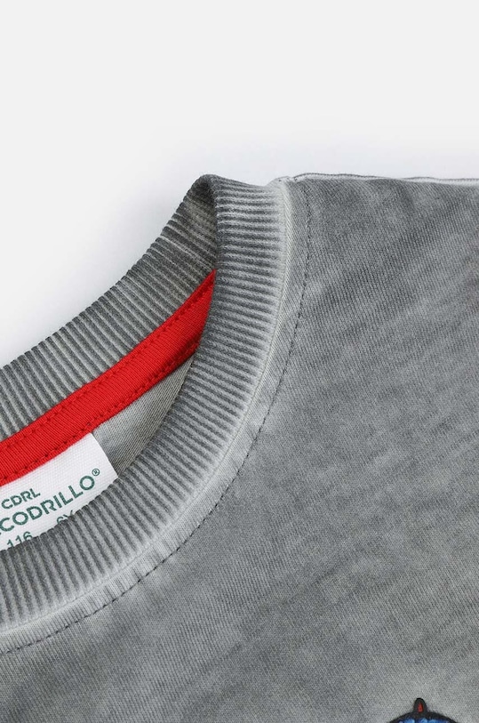 Coccodrillo bluza bawełniana dziecięca szary ZC4143102ABK