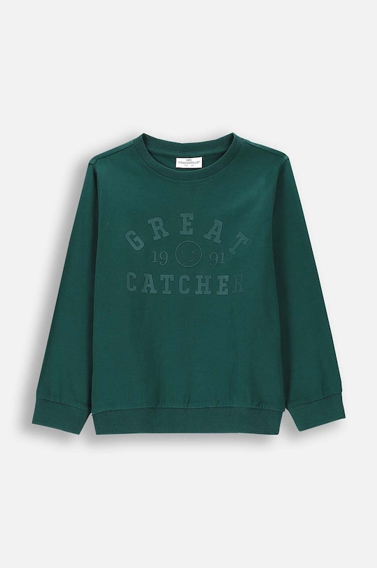 Детски памучен суичър Coccodrillo ZC4143103ABK зелен AW24