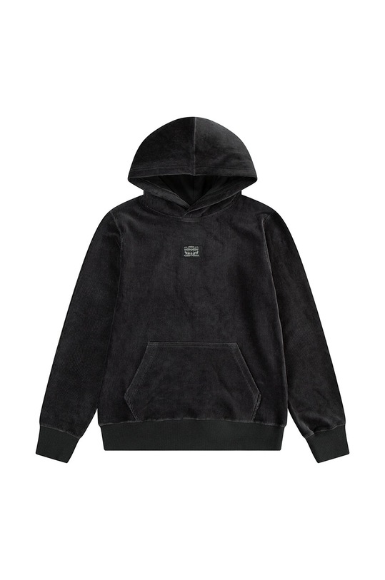 Παιδική μπλούζα Levi's KNIT CORDUROY HOODIE απλικέ μαύρο 9EL157