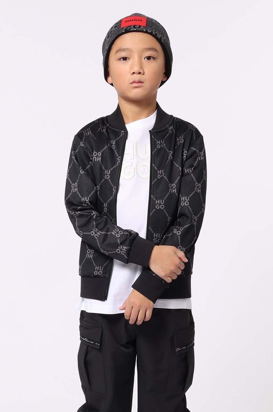 HUGO bluza copii cu modele negru G00172.162.174