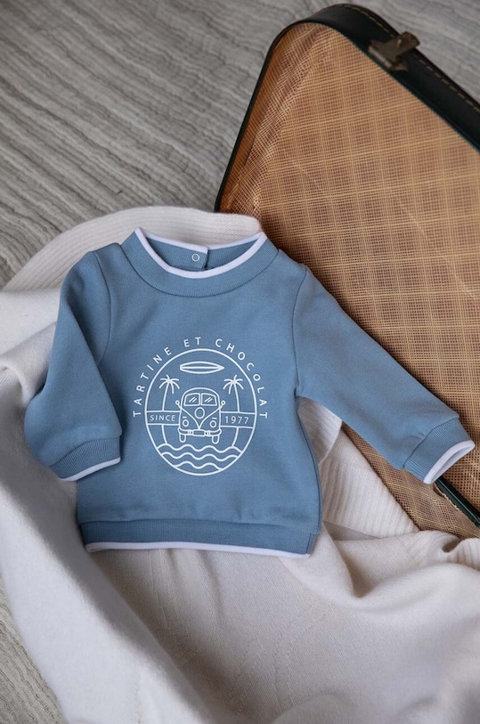 Tartine et Chocolat hanorac de bumbac pentru copii print albastru TZ15041.80.94