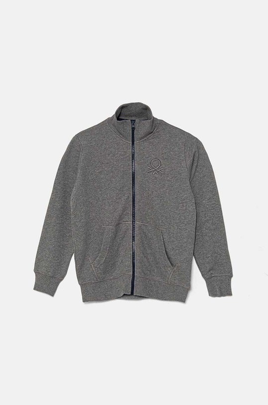 Pamučna dukserica United Colors of Benetton bez uzorka siva 3J68C501B.B.G.Repropose