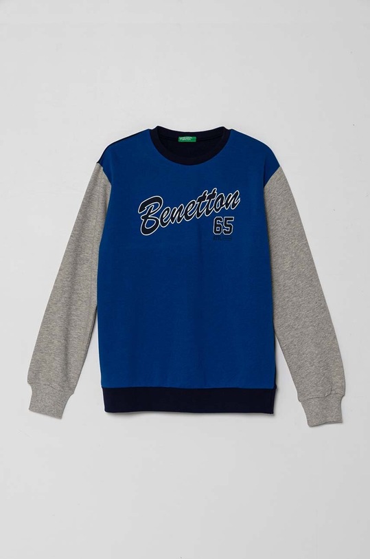 Dětská bavlněná mikina United Colors of Benetton bez kapuce námořnická modř 3J68C10JM.G.Seasonal
