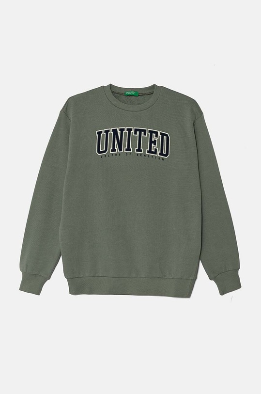 United Colors of Benetton bluza bawełniana dziecięca nadruk zielony 3J68C10JM.G.Seasonal