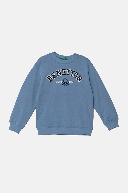 Παιδική βαμβακερή μπλούζα United Colors of Benetton χωρίς κουκούλα μπλε 3J70G10F0.P.Seasonal