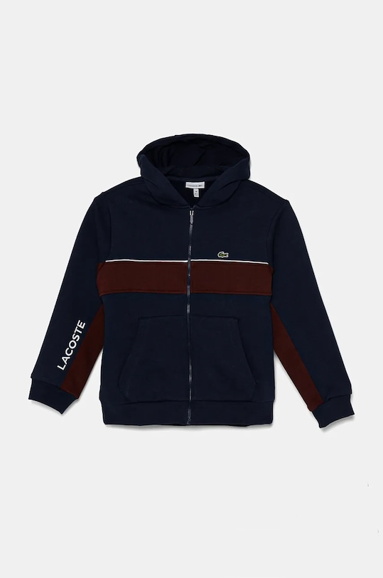 Detská mikina Lacoste s kapucňou tmavomodrá SJ2481