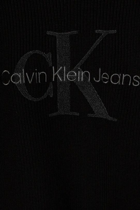 Детский хлопковый свитер Calvin Klein Jeans чёрный IB0IB02219.128.176.9BYH