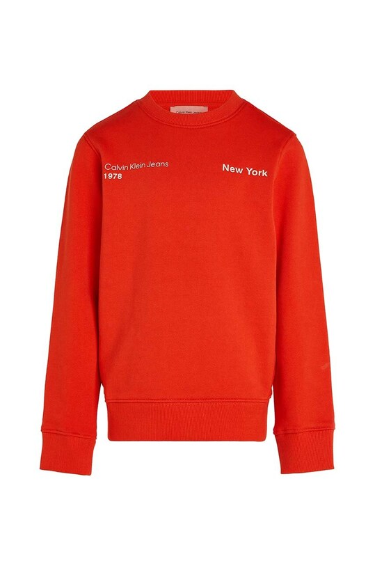 Detská bavlnená mikina Calvin Klein Jeans IB0IB02212.128.176.9BYH červená AW24