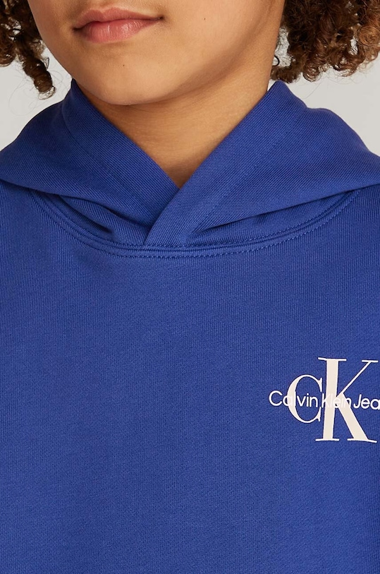 Detská bavlnená mikina Calvin Klein Jeans IU0IU00266.128.176.9BYH modrá