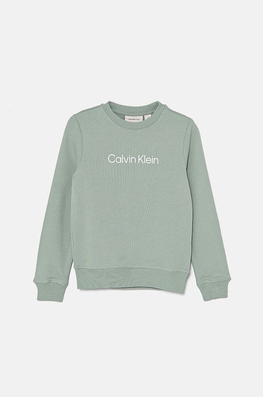 Dětská bavlněná mikina Calvin Klein Jeans IU0IU00680.128.176.9BYH zelená AW24
