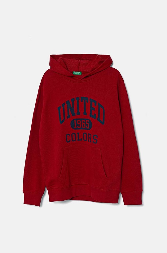 Dětská bavlněná mikina United Colors of Benetton potisk burgundské 3J68C203N.G.Seasonal