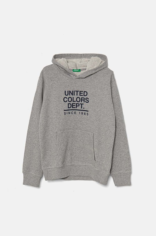 Dětská bavlněná mikina United Colors of Benetton potisk šedá 3J68C203N.G.Seasonal