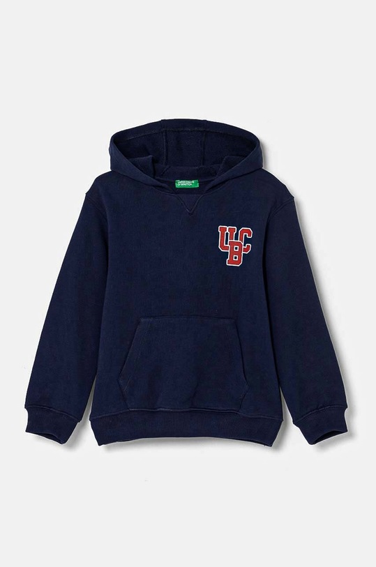 Dětská bavlněná mikina United Colors of Benetton s kapucí námořnická modř 3J68G200Q.P.Seasonal