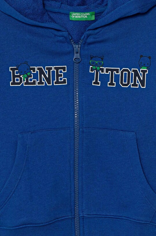 Băieți United Colors of Benetton hanorac de bumbac pentru copii 3J68G5034.P.Seasonal albastru