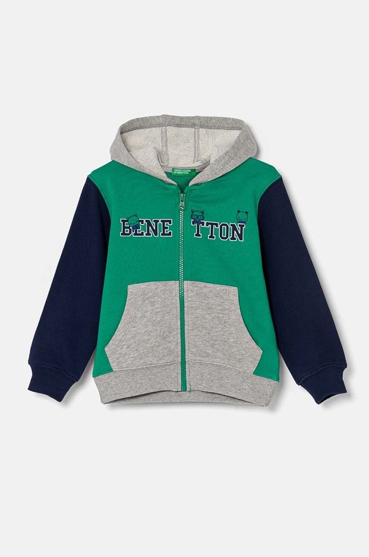 United Colors of Benetton bluza bawełniana dziecięca nadruk zielony 3J68G5034.P.Seasonal