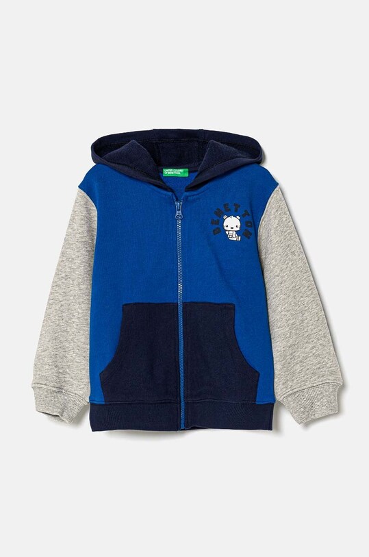 United Colors of Benetton hanorac de bumbac pentru copii print albastru 3J68G5034.P.Seasonal