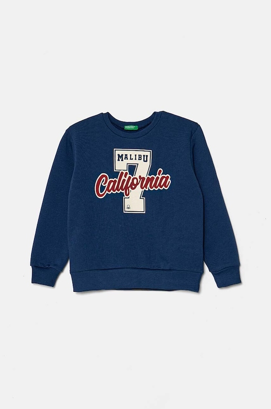 United Colors of Benetton bluza bawełniana dziecięca nadruk granatowy 3FWYC10K6.G.Seasonal