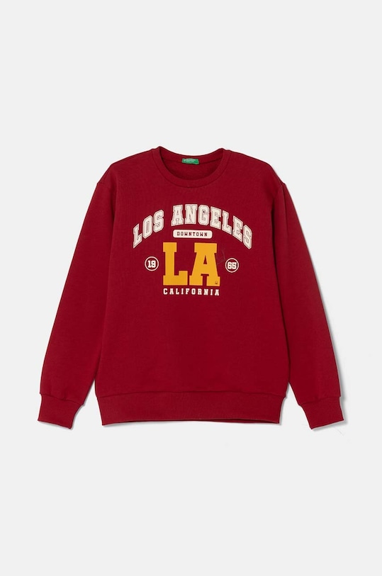 United Colors of Benetton hanorac de bumbac pentru copii print burgundia 3FWYC10K6.G.Seasonal