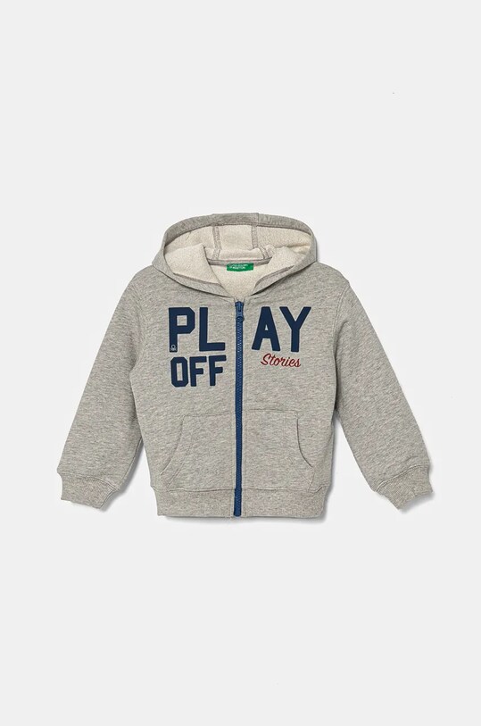 Детская хлопковая кофта United Colors of Benetton с капюшоном серый 3FWYG5039.P.Seasonal