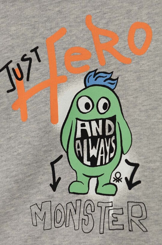 Хлопчик Дитяча бавовняна кофта United Colors of Benetton 3FWYG10FN.P.Seasonal сірий