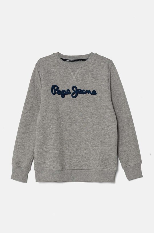 Pepe Jeans bluza bawełniana dziecięca NEW LAMONTY CREW aplikacja szary PB581613
