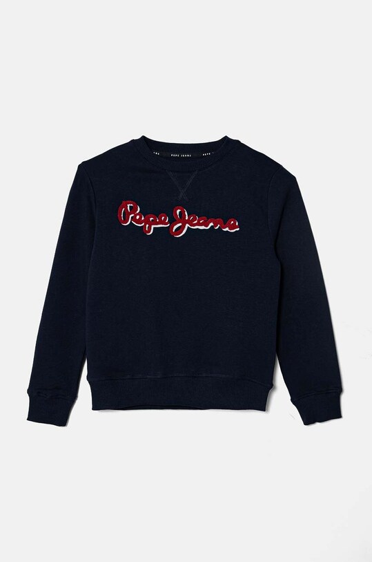 Pepe Jeans bluza bawełniana dziecięca NEW LAMONTY CREW aplikacja granatowy PB581613