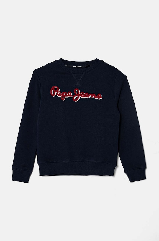 Pepe Jeans bluza bawełniana dziecięca NEW LAMONTY CREW aplikacja granatowy PB581613