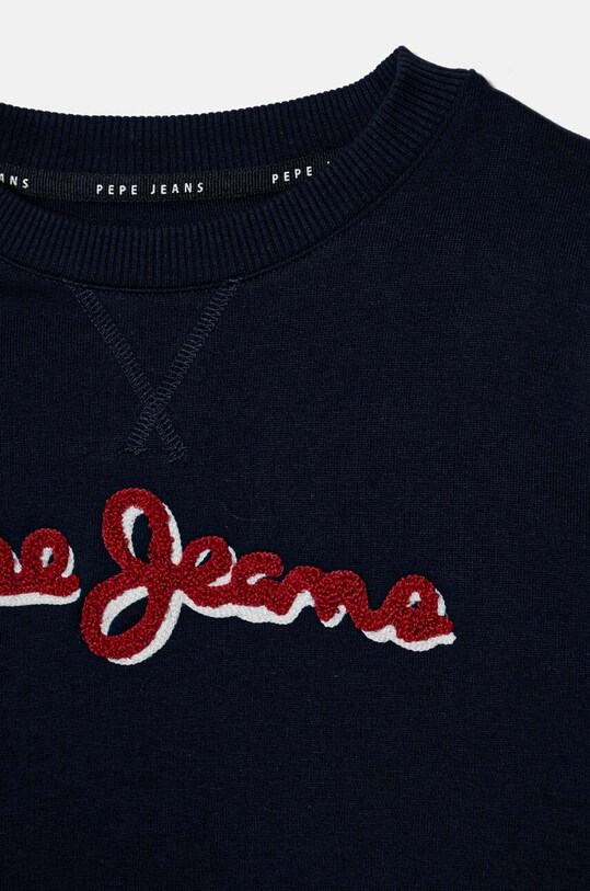 Хлопчик Дитяча бавовняна кофта Pepe Jeans NEW LAMONTY CREW PB581613 темно-синій