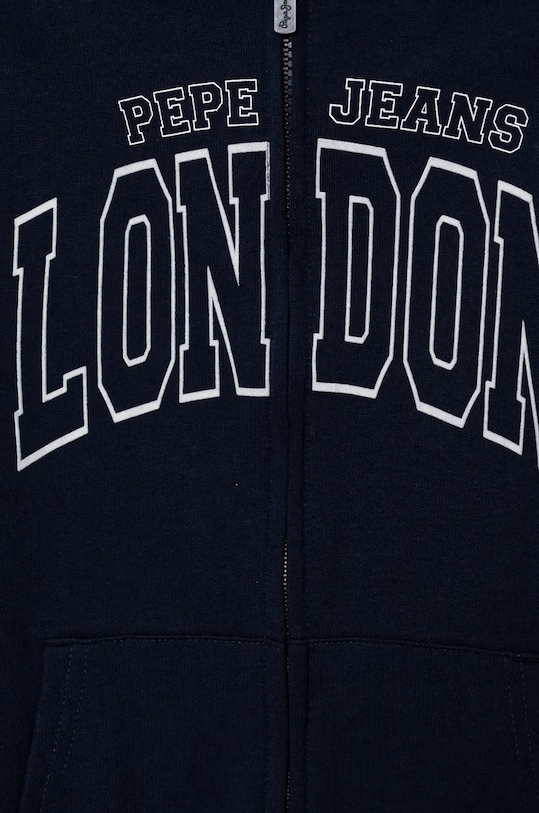 Pepe Jeans hanorac de bumbac pentru copii BALEY ZIP PB581617 albastru AW24