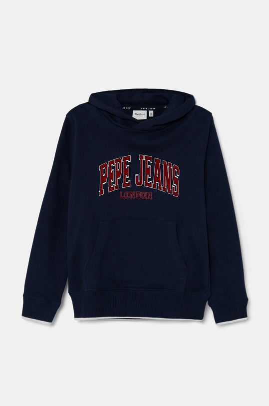 Dětská bavlněná mikina Pepe Jeans BAIN HOODIE s kapucí námořnická modř PB581624