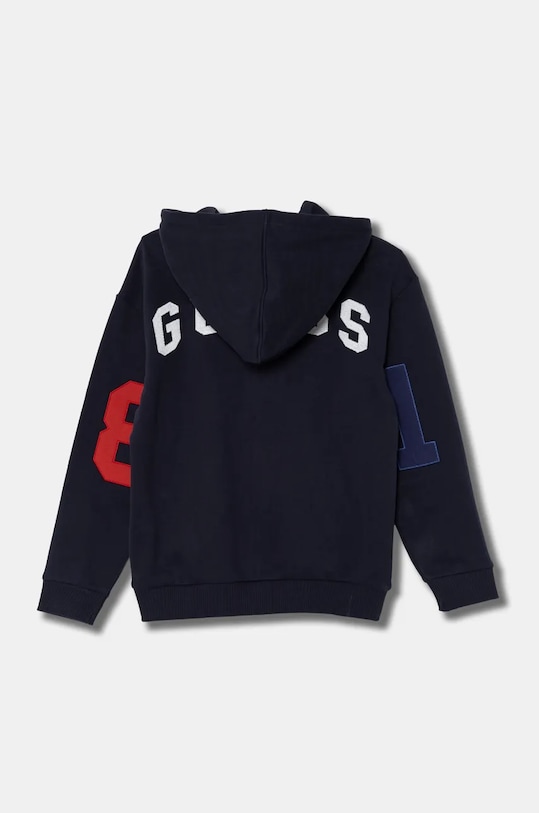 Detská bavlnená mikina Guess L4BQ25.KAX74.9BYH tmavomodrá AW24