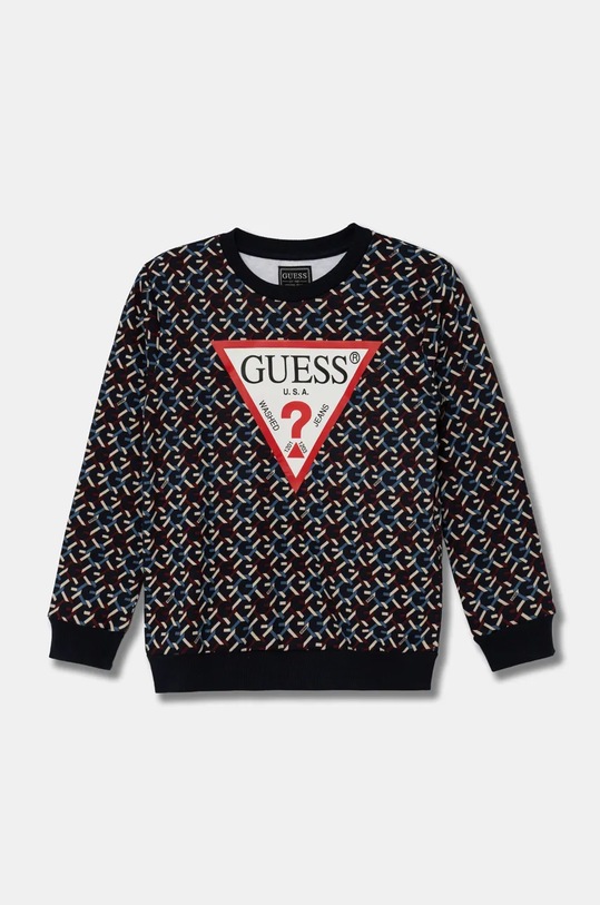 Guess bluza bawełniana dziecięca nadruk granatowy N4BQ01.KAD73.9BYH