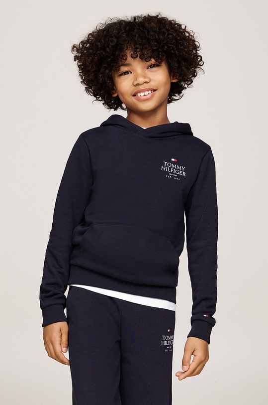 Παιδική μπλούζα Tommy Hilfiger με κουκούλα σκούρο μπλε KB0KB09193.9BYH.104.122