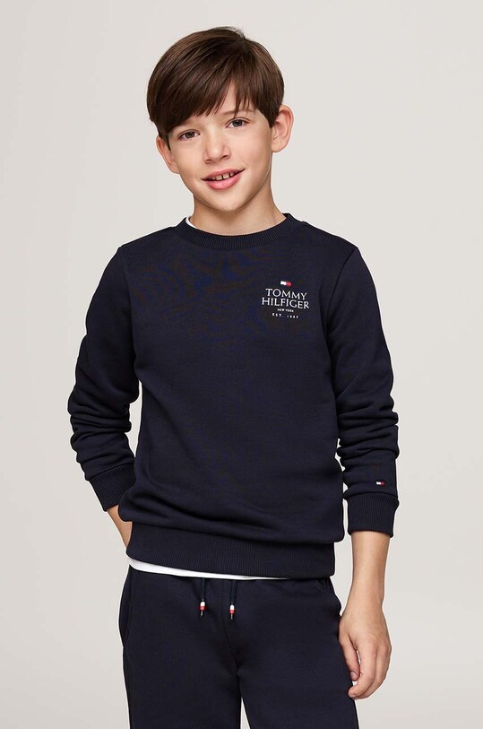Παιδική μπλούζα Tommy Hilfiger στάμπα σκούρο μπλε KB0KB09194.9BYH.128.176