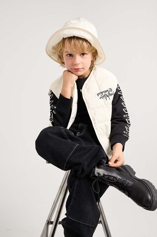 Detská bavlnená mikina Emporio Armani EB000017.AF10381 čierna