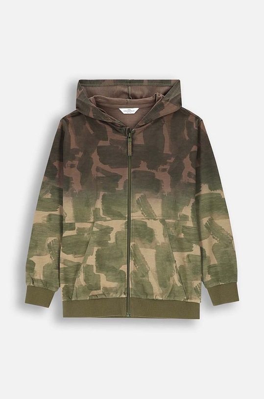 Coccodrillo bluza bawełniana dziecięca z kapturem zielony ZC4132401VBA