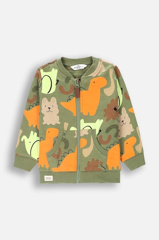 Bavlnená mikina pre bábätká Coccodrillo bavlna zelená ZC4132202SBN