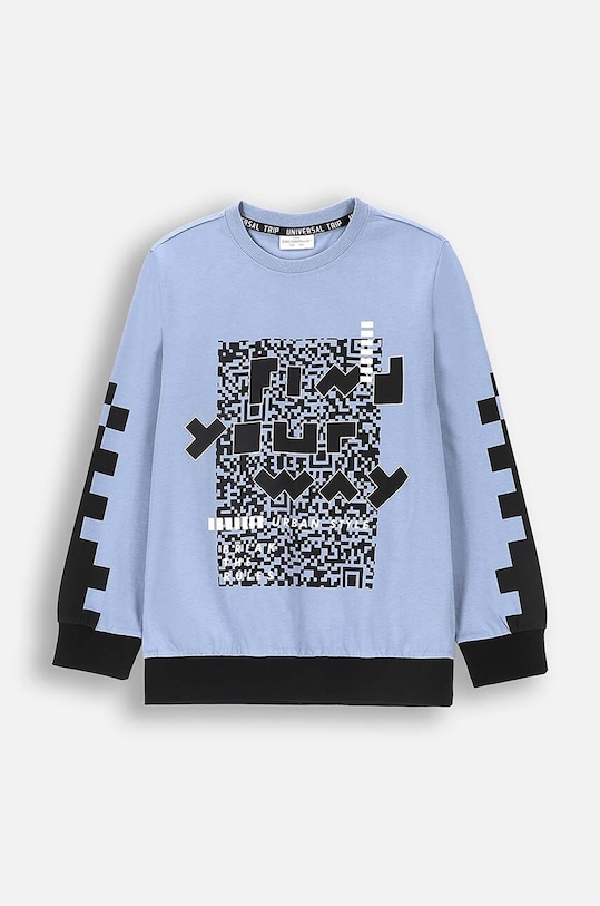 Coccodrillo bluza bawełniana dziecięca nadruk niebieski ZC4143101WBJ